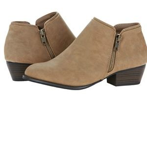 Taupe Faux Leather Ankle Boot